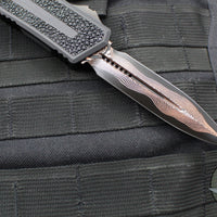 Microtech Scarab II 2024- Double Edge- Black Handle- Stingray Inlay- Baker Forge Coppermai Damascus Blade 1280-16 MS1 V2