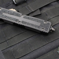 Microtech Scarab II 2024- Double Edge- Black Handle- Stingray Inlay- Baker Forge Coppermai Damascus Blade 1280-16 MS1 V2