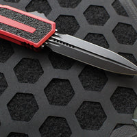 Microtech Scarab II- Gen III- Double Edge- Red Handle- Black Plain Edge Blade 1280-1 RD