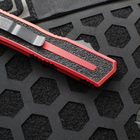 Microtech Scarab II- Gen III- Double Edge- Red Handle- Black Plain Edge Blade 1280-1 RD