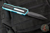 Microtech Scarab II- Gen III- Double Edge- Turquoise Handle- Black Plain Edge Blade 1280-1 TQ