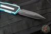 Microtech Scarab II- Gen III- Double Edge- Turquoise Handle- Black Plain Edge Blade 1280-1 TQ