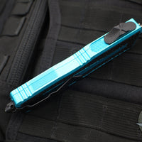 Microtech Scarab II- Gen III- Double Edge- Turquoise Handle- Black Plain Edge Blade 1280-1 TQ