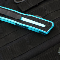 Microtech Scarab II- Gen III- Double Edge- Turquoise Handle- Black Plain Edge Blade 1280-1 TQ