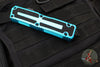 Microtech Scarab II- Gen III- Double Edge- Turquoise Handle- Black Plain Edge Blade 1280-1 TQ