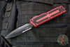 Microtech Scarab II- Gen III- Double Edge- Red Handle- Black Part Serrated Edge Blade 1280-2 RD