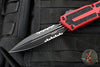 Microtech Scarab II- Gen III- Double Edge- Red Handle- Black Part Serrated Edge Blade 1280-2 RD