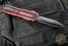 Microtech Scarab II- Gen III- Double Edge- Red Handle- Black Part Serrated Edge Blade 1280-2 RD