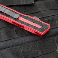 Microtech Scarab II- Gen III- Double Edge- Red Handle- Black Part Serrated Edge Blade 1280-2 RD