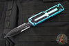 Microtech Scarab II- Gen III- Double Edge- Turquoise Handle- Black Part Serrated Edge Blade 1280-2 TQ