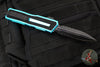 Microtech Scarab II- Gen III- Double Edge- Turquoise Handle- Black Part Serrated Edge Blade 1280-2 TQ