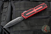 Microtech Scarab II- Gen III- Double Edge- Red Handle- Black Full Serrated Edge Blade 1280-3 RD