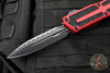 Microtech Scarab II- Gen III- Double Edge- Red Handle- Black Full Serrated Edge Blade 1280-3 RD