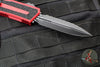 Microtech Scarab II- Gen III- Double Edge- Red Handle- Black Full Serrated Edge Blade 1280-3 RD