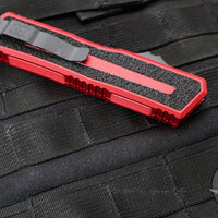 Microtech Scarab II- Gen III- Double Edge- Red Handle- Black Full Serrated Edge Blade 1280-3 RD