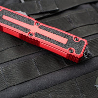 Microtech Scarab II- Gen III- Double Edge- Red Handle- Black Full Serrated Edge Blade 1280-3 RD