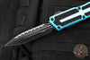 Microtech Scarab II- Gen III- Double Edge- Turquoise Handle- Black Full Serrated Edge Blade 1280-3 TQ