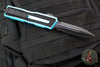 Microtech Scarab II- Gen III- Double Edge- Turquoise Handle- Black Full Serrated Edge Blade 1280-3 TQ