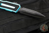 Microtech Scarab II- Gen III- Double Edge- Turquoise Handle- Black Full Serrated Edge Blade 1280-3 TQ