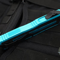 Microtech Scarab II- Gen III- Double Edge- Turquoise Handle- Black Full Serrated Edge Blade 1280-3 TQ