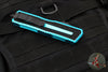 Microtech Scarab II- Gen III- Double Edge- Turquoise Handle- Black Full Serrated Edge Blade 1280-3 TQ