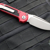 Microtech 2024 LUDT OTS Knife- Red Handle- Apocalyptic Plain Edge Blade 1135-10 APRD