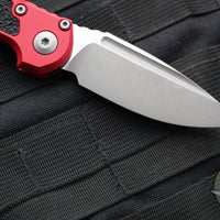 Microtech 2024 LUDT OTS Knife- Red Handle- Apocalyptic Plain Edge Blade 1135-10 APRD