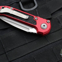 Microtech 2024 LUDT OTS Knife- Red Handle- Apocalyptic Plain Edge Blade 1135-10 APRD