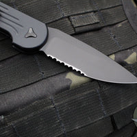 Microtech 2019 LUDT OTS Auto Knife- Tactical- Black Handle- Black Part Serrated Blade 135-2 T