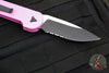 Microtech LUDT OTS Auto Knife- Slab Sided- Blasted Pink Cerakote- Black Part Serrated Edge Blade 135S-2 BPK