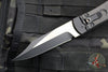 Vintage 2012 Microtech Cobra Knife- Auto Lever Lock- Bowie Blade- Lightning Strike Carbon Fiber Handle- Tactical Two-Tone Black Plain Edge Blade 137-1T-LS SN023