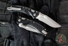 Microtech Knives- Amphibian Ram-Lok Folder- MINI- Frag Pattern Black Aluminum Handle- Apocalyptic Finished Blade 137MRL-10 APFR