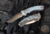 Microtech Knives- Amphibian Ram-Lok Folder- MINI- Fluted Pattern- Antique Denim Finished Titanium Handle- Bronzed Stonewash Finished Blade- Bronzed Hardware 137MRL-13 FLMS2