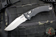 Microtech Knives- Amphibian Ram-Lok Folder- Fluted Black G-10 Handle- Apocalyptic Part Serrated Edge Blade 137RL-11 APFLGTBK
