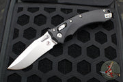 Microtech Knives- Amphibian Ram-Lok Folder- Fluted Black Aluminum Handle- Stonewash Plain Edge Blade 137RL-10 FL