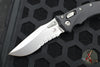 Microtech Knives- Amphibian Ram-Lok Folder- Fluted Black Aluminum Handle- Stonewash Part Serrated Edge Blade 137RL-11 FL