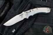 Marfione Select- Amphibian Ram-Lok Folder- Stonewash Finished Smooth Titanium Handle- Stonewash Plain Edge Blade- Blue Ti Backspacer 137RL-10 MS2