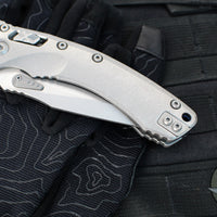 Marfione Select- Amphibian Ram-Lok Folder- Stonewash Finished Smooth Titanium Handle- Stonewash Plain Edge Blade- Blue Ti Backspacer 137RL-10 MS2