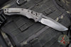 Microtech Knives- Amphibian Ram-Lok Folder- Fluted Carbon Fiber Handle- Black DLC Plain Edge Blade 137RL-1 DLCTFLCFS