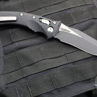 Microtech Knives- Amphibian Ram-Lok Folder- Fluted Black Aluminum Handle- Black Finished Blade 137RL-1 FL