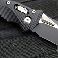 Microtech Knives- Amphibian Ram-Lok Folder- Fluted Black Aluminum Handle- Black Finished Blade 137RL-1 FL