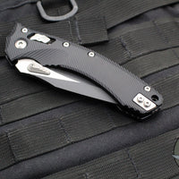 Microtech Knives- Amphibian Ram-Lok Folder- Fluted Black Aluminum Handle- Black Finished Blade 137RL-1 FL