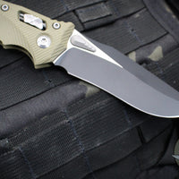 Microtech Knives- Amphibian Ram-Lok Folder- Fluted OD Green G-10 Handle- Black Plain Edge Blade 137RL-1 FLGTOD
