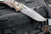 Microtech Knives- Amphibian Ram-Lok Folder- Fluted Outbreak Finished Aluminum Handle- Black Finished Blade 137RL-1 FLOBS