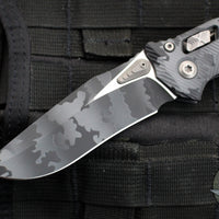 Microtech Knives- Amphibian Ram-Lok Folder- Fluted Urban Camo Finished Aluminum Handle- Urban Camo Finished Plain Edge Blade 137RL-1 FLUCS