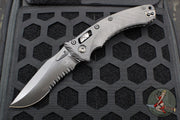 Microtech Knives- Amphibian Ram-Lok Folder- Fluted Carbon Fiber Handle- Black DLC Part Serrated Edge Blade 137RL-2 DLCTFLCFS