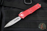 Microtech Troodon OTF Knife- Red Handle- Double Edge- Apocalyptic Blade 138-10 APRD