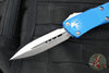 Microtech Troodon OTF Knife- Double Edge- Blue Handle- Stonewash Blade 138-10 BL