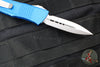 Microtech Troodon OTF Knife- Double Edge- Blue Handle- Stonewash Blade 138-10 BL