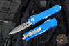 Microtech Troodon OTF Knife- Double Edge- Blue Handle- Stonewash Blade 138-10 BL